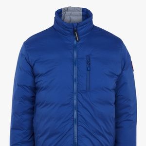 Mens Canada Goose LODGE JACKET - Blue High-neck padded jacket